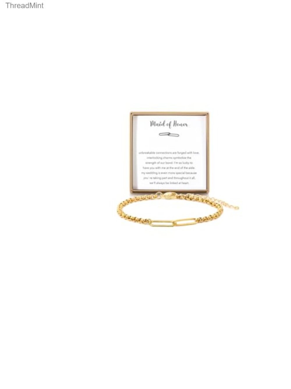 18K Gold Plated Stainless Steel Link Bracelet Bridesmaid Gift Friendship Couples